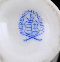 Herendi fogpiszkálótartó, kézzel festett, jelzett, apró kopásnyomokkal, m: 7 cm