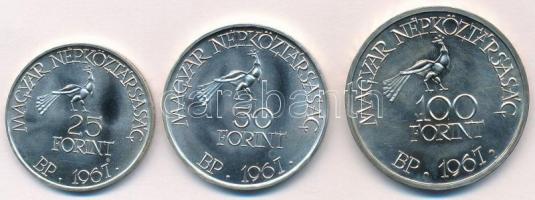 1967. 25Ft Ag + 50Ft Ag + 100Ft Ag "Kodály" sor T:BU Adamo EM22, EM23, EM24