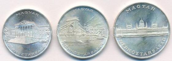 1956. 10Ft + 20Ft + 25Ft Ag "10 éves a Forint" T:1,1- 
Adamo EM4, EM5, EM6