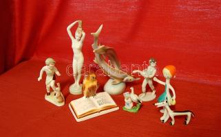 7 db klf porcelánfigura (Bodrogkeresztúri Kerámia, Aquincum, stb...)
