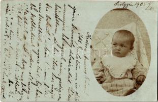 1905 Szőgyén, Szölgyén, Svodín; kisgyermek / child. photo (fl)