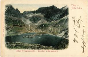 1901 Tátra, Magas Tátra, Vysoké Tatry; Békás-tó és Tengerszem-csúcs / Froschsee, Meeraugenspitze / Rysy, Zabie pleso / mountain peak, lake