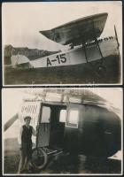 cca 1919 2 repülőt ábrázoló 3 fotó 18x12 cm