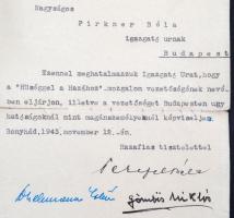 1942-43 A Hűséggel a hazáért magyarországi német szervezet tagsági igazolványa Pirkner Béla repülő f...