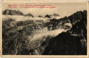 1915 Tátra, Vysoké Tatry; Ferenc József csúcs Tengerszem csúcsról tekintve / Stít Frantiska Jozefa / mountain peaks + &quot;K.u.K. Offizierserholung Tátralomnicz&quot; (EK)