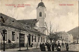 1909 Huszt, Chust, Khust; Takarékpénztár, Római katolikus templom, Kir. Járásbíróság / savings bank, church, county court (EK)