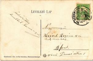 1909 Huszt, Chust, Khust; Takarékpénztár, Római katolikus templom, Kir. Járásbíróság / savings bank,...