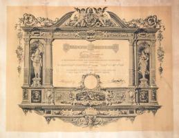 1914 Országos Iparegyesület tagsági oklevele 49x38 cm Gyűrődésekkel