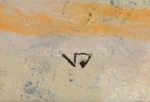 Varga József Zsolt (1974-): Várakozás napnyugtakor. Olaj-pasztell, farost, jelzett, keretben, 50×65 ...