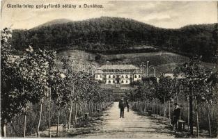 1911 Visegrád, Gizella-telep gyógyfürdő sétány a Dunához, Erzsébet szálloda, szőlőhegy. Rigler rt. kiadása (EK)