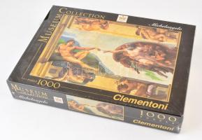 Michelangelo: Ádám teremtése. Clementoni 1000 db-os puzzle. Museum Collection. Edizoni Musei Vaticani. Eredeti dobozában, bontatlan zsugorfóliában.