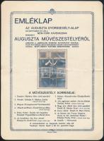 1914 Auguszta művészestély a Birodalmi Németek Egyesületének részvételével emléklap egy fotóval 28x21 cm