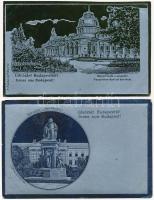 Budapest - 9 db régi szecessziós fémes hatású fóliás városképes lap / 9 pre-1945 town-view postcards...