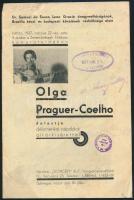 1937 Olga Praguer-Coelho. koncertműsor. füzet.10p.