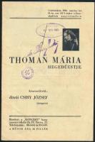 1936 Thomán Mária hegedűest koncertműsor. füzet.12p.