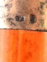 Antik fa lovagló pálca, ezüst (Ag.) fejjel és véggel, fejen gravírozott felirattal (Odin 1888), h:74...