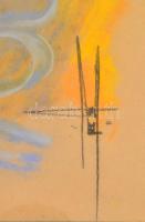 Olvashatatlan jelzéssel: Női portré. Pasztell, papír, üvegezett keretben, 45×34 cm