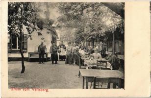 1908 Karlovy Vary, Karlsbad; Café Restaurant Veitsberg, garden, waitress (b)