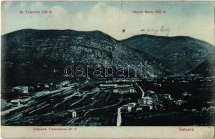 Solkan, Salcano; Stazione Transalpina / railway station, trains, mountains (kis szakadás / small tear)