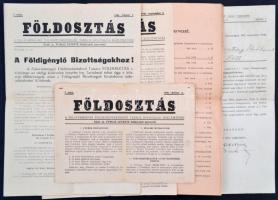 1945-1946 Zala megye, földosztással kapcsolatos nyomtatványok, 5 db.