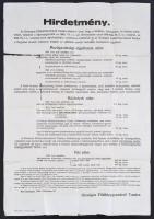 1946 Országos Földbirtokrendező Tanács hirdetménye a földosztásról, 1946. szept. 27., hajtásnyomokkal, szakadt, 59x42 cm