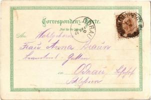 1898 Maribor, Marburg an der Drau; Tegetthoff-Denkmal, Burgplatz, Sparcassa-Gebäude, Totalansicht, H...