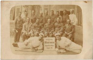 1916 Zur Erinnerung an die Offiziersmesse des Etappenhotel S. Marco / WWI Austro-Hungarian K.u.K. military, officers mass. photo (fl)