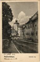 Selmecbánya, Schemnitz, Banská Stiavnica; Csendes táj, utca és német templom. Joerges / street view with German church