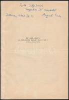 cca 1920 4 db dedikált különlenyomat. Szent-Iványi Béla, Varannai, Angyal Endre, Heller Bernát