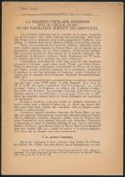 cca 1920 4 db dedikált különlenyomat. Szent-Iványi Béla, Varannai, Angyal Endre, Heller Bernát