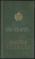 1938-1939 Magyar Királyság fényképes útlevele, Éder Győző ny. huszár alezredes részére, német bejegy...