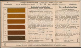 cca 1910 A hetzendorfi festék-, lakk és kencegyár (tulajdonos O. Fitze) kihajtható termékismertetője...