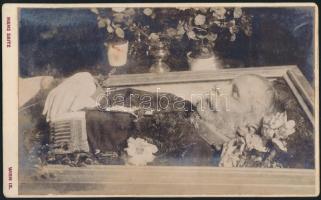 1916 Éder Pál (1849-1916) cs. és kir. ny. főhadnagy német nyelvű halálozási értesítője, és ravatali ...