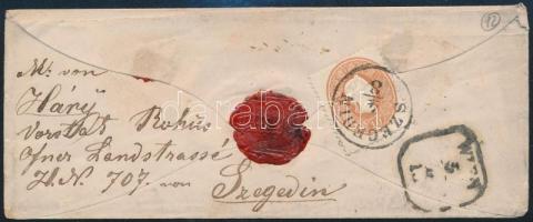 ~1861 15kr + 10kr ajánlott levélen / on registered cover "SZEGEDIN" - Wien