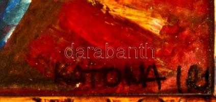 Katona Irén (1949-) Virág csendélet. Akvarell, papír. 16x10 cm Üvegezett keretben