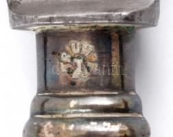 Alpakka kés, villa, kanál, jelzett, pótolt dobozban, h: 18-20 cm