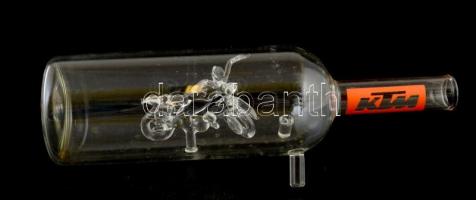 KTM reklám üveg benne motor, üveg az üvegben. 22 cm