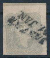 Newspaper stamp light grey, margin piece. "JASZKA" Certificate: Steiner, Hírlapbélyeg világosszürke, felül szegélyléclenyomattal  "JASZKA" Certificate: Steiner