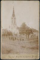 1906 Újvidék, református templom,  keményhátú fotó, feliratozva, kopott, 16,5×11 cm / Novi Sad, church