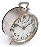 cca 1920 Intermittent (USA) ébresztőóra, működik, hátoldala rozsdás, m:15 cm