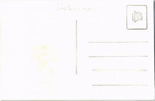 Debrecen, Zsinagóga, hirdetőoszlop órával a tetején, Fritsch Gergely kékes és műköszörűs, Waldmann G...