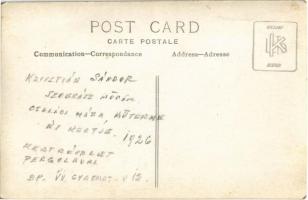 1926 Budapest XIV. Herminamező, Krisztián Sándor szobrászművész családi háza, műterme és kertje, a m...