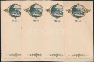 cca 1910 Grand Vin Mousseux Eugéne Chandon 4 db kitöltetlen menűkártyája