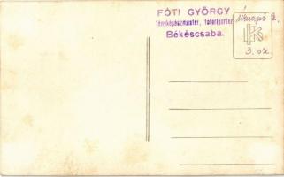 1919-1920 Békéscsaba, Román katonák a fő téren a magyar-román háború idején, tűzoltók, úri és hölgy ...