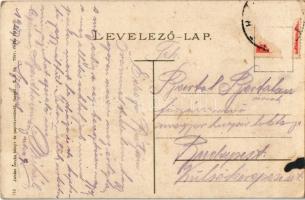 Szeged, pályaudvar, vasútállomás, Rókus-Széchenyi tér villamos Glöckner reklámjával (Rb)