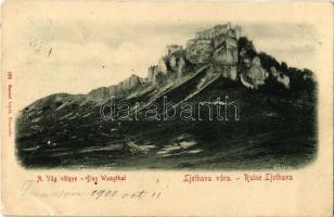1900 Zsolnalitva, Ljetava, Lietava (Vágvölgy, Povazie); Hrad Lietava / vár. Gansel Lipót 183./ Das Waagthal, Ruine Ljethava / castle ruins in Váh valley (EB)