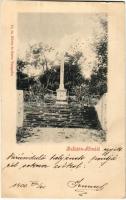 1900 Balatonalmádi, Balaton-Almádi; kereszt szobor. Köves és Boros kiadása