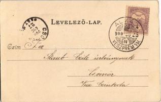 1900 Balatonalmádi, Balaton-Almádi; kereszt szobor. Köves és Boros kiadása