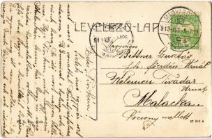 1913 Magyaróvár, Mosonmagyaróvár; Evangélikus templom, Lajta vize. W.L. Bp. 6160