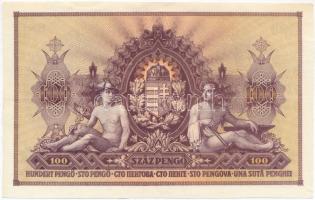 1943. 100P "Szálasi-kiadás" kiadatlan, sor- és sorozatszám nélkül, ívből kivágva T:III
Hu...